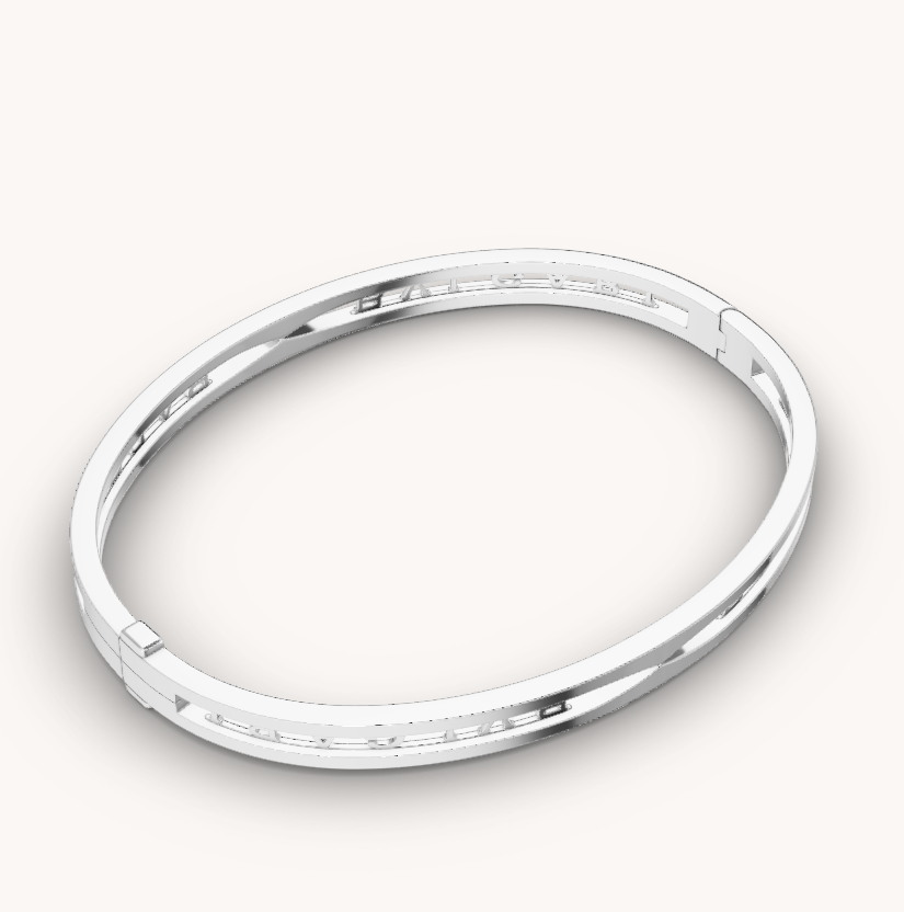 [Polaidi Jewelry]ZERO 1 SPIRAL LOGO SILVER BRACELET