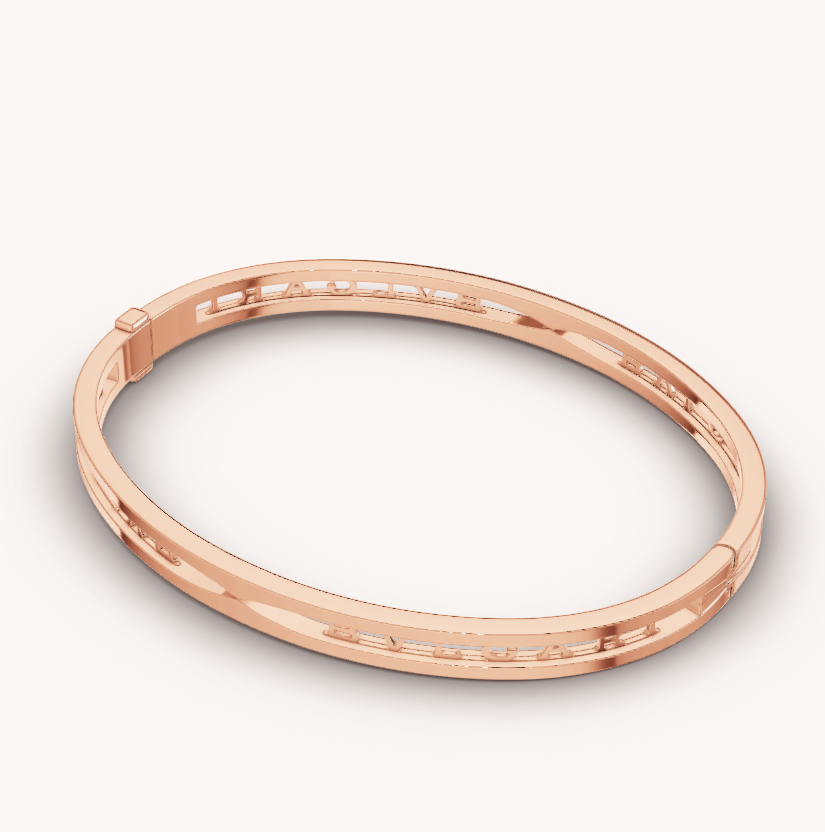 [Polaidi Jewelry]ZERO 1 SPIRAL LOGO PINK GOLD BRACELET