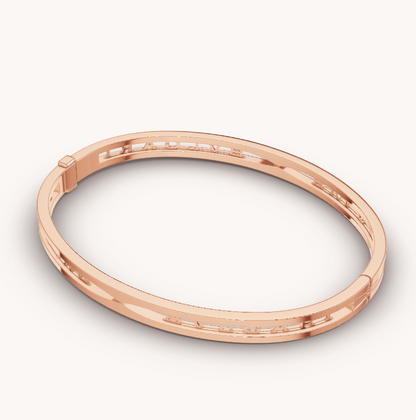 [Polaidi Jewelry]ZERO 1 SPIRAL LOGO PINK GOLD BRACELET