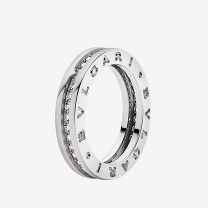 [Polaidi Jewelry]ZERO 1 ONE-BAND PAVED DIAMONDS ON THE SPIRAL RING
