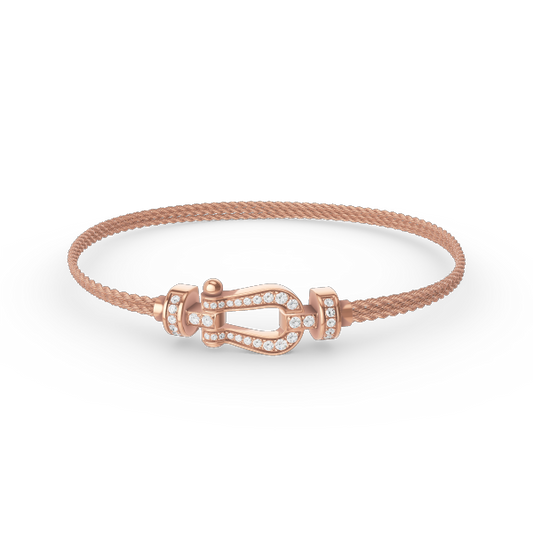 [：Polaidi Jewelry]FORCE SMALL HORSESHOE  DIAMOND CHAIN ROPE BRACELET