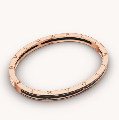 [Polaidi Jewelry]ZERO 1 PINK GOLD WITH MATTE BLACK CERAMIC BRACELET