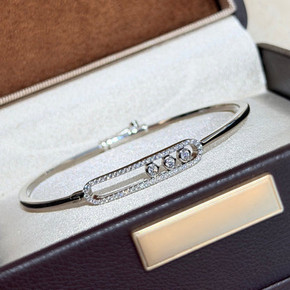 [Polaidi Jewelry]Move Pavé Diamond Bangle Bracelet M