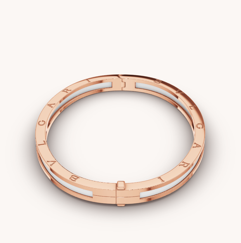 [Polaidi Jewelry]ZERO 1 PINK GOLD WITH WHITE CERAMIC BRACELET