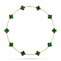 [Polaidi Jewelry ]CLOVER 10 MOTIFS MALACHITE NECKLACE