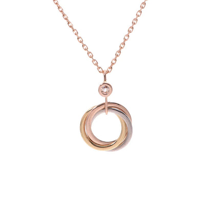 [Polaidi Jewelry]TRINITY SILVER GOLD PINK GOLD NECKLACE