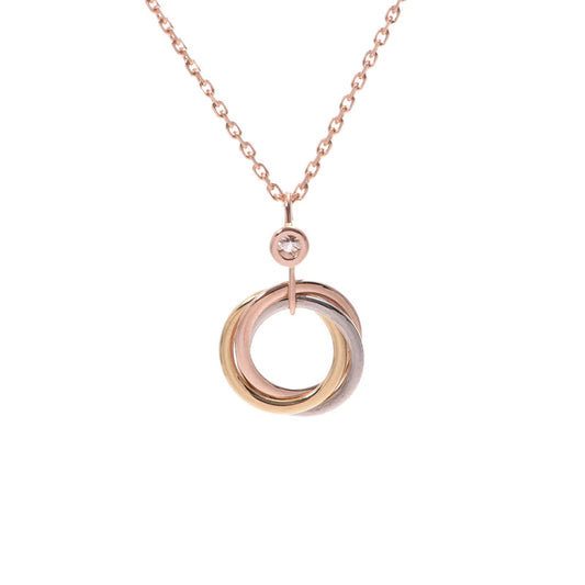 [Polaidi Jewelry]TRINITY SILVER GOLD PINK GOLD NECKLACE