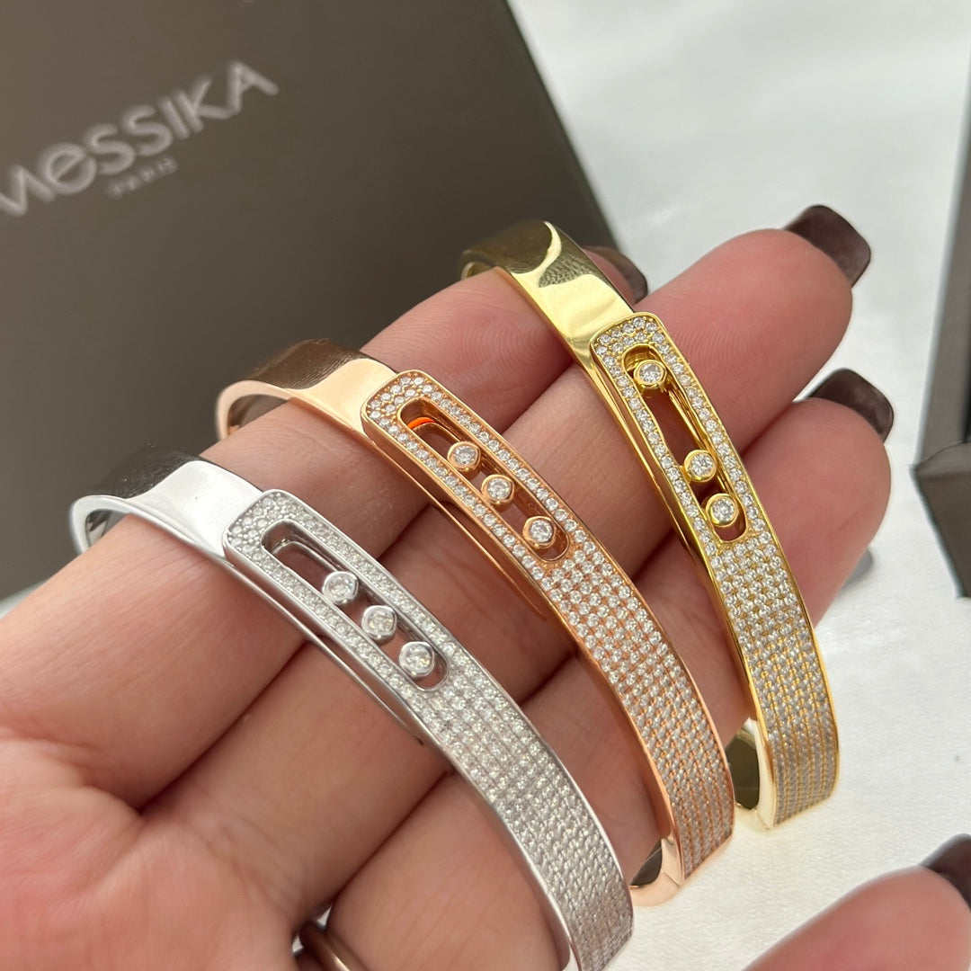 [Polaidi Jewelry]Move Noa Rose Gold Pavé Diamond Bangle Bracelet