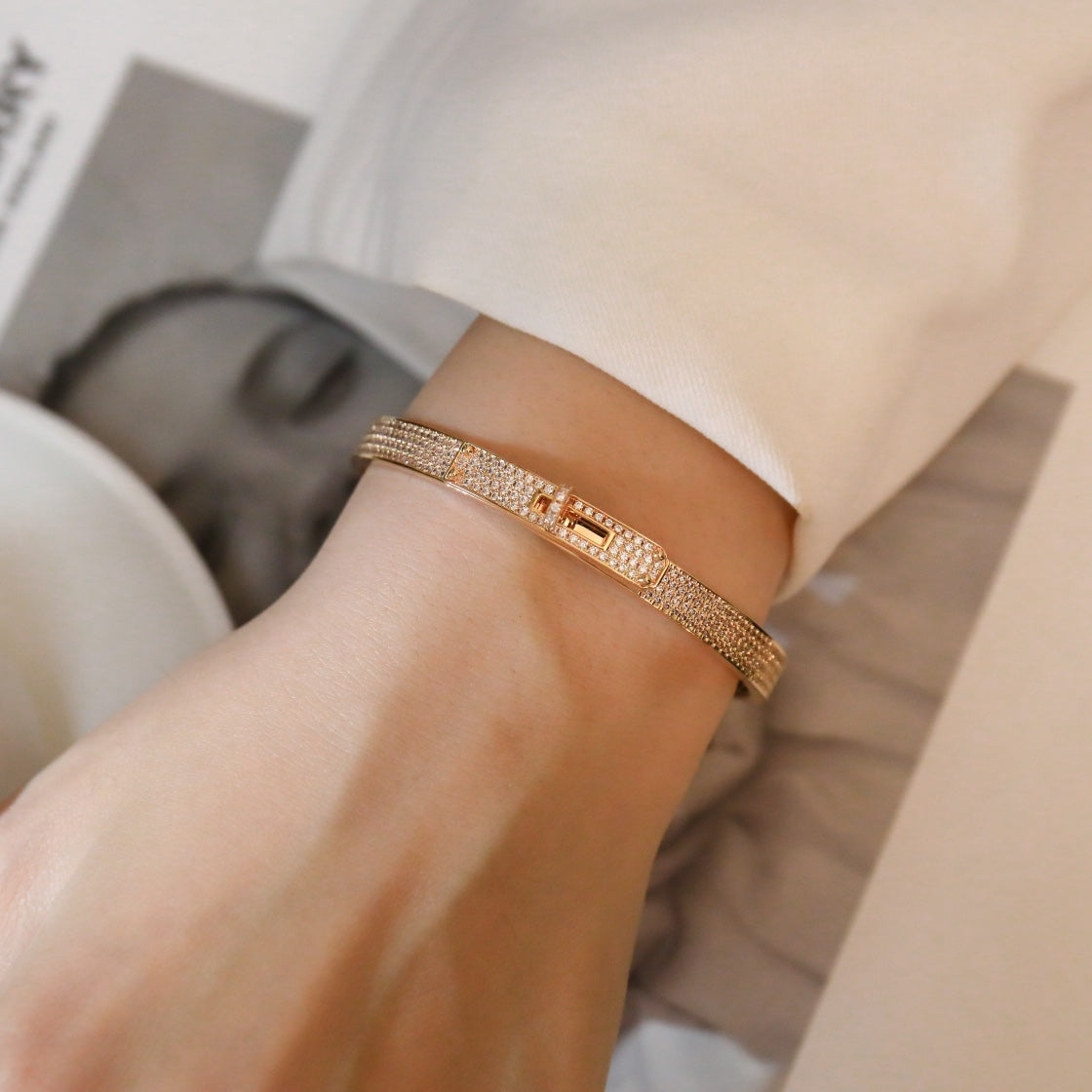 [Polaidi Jewelry]KELLY BRACELET DIAMOND PAVED