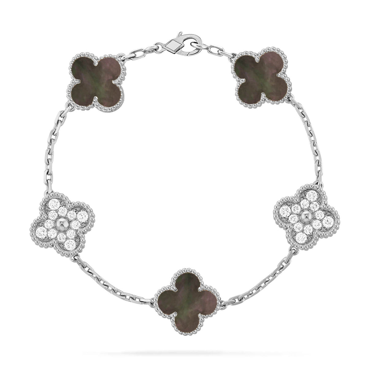 [Polaidi Jewelry] CLOVER 5 MOTIF GRAY MOP BRACELET COLLECTION