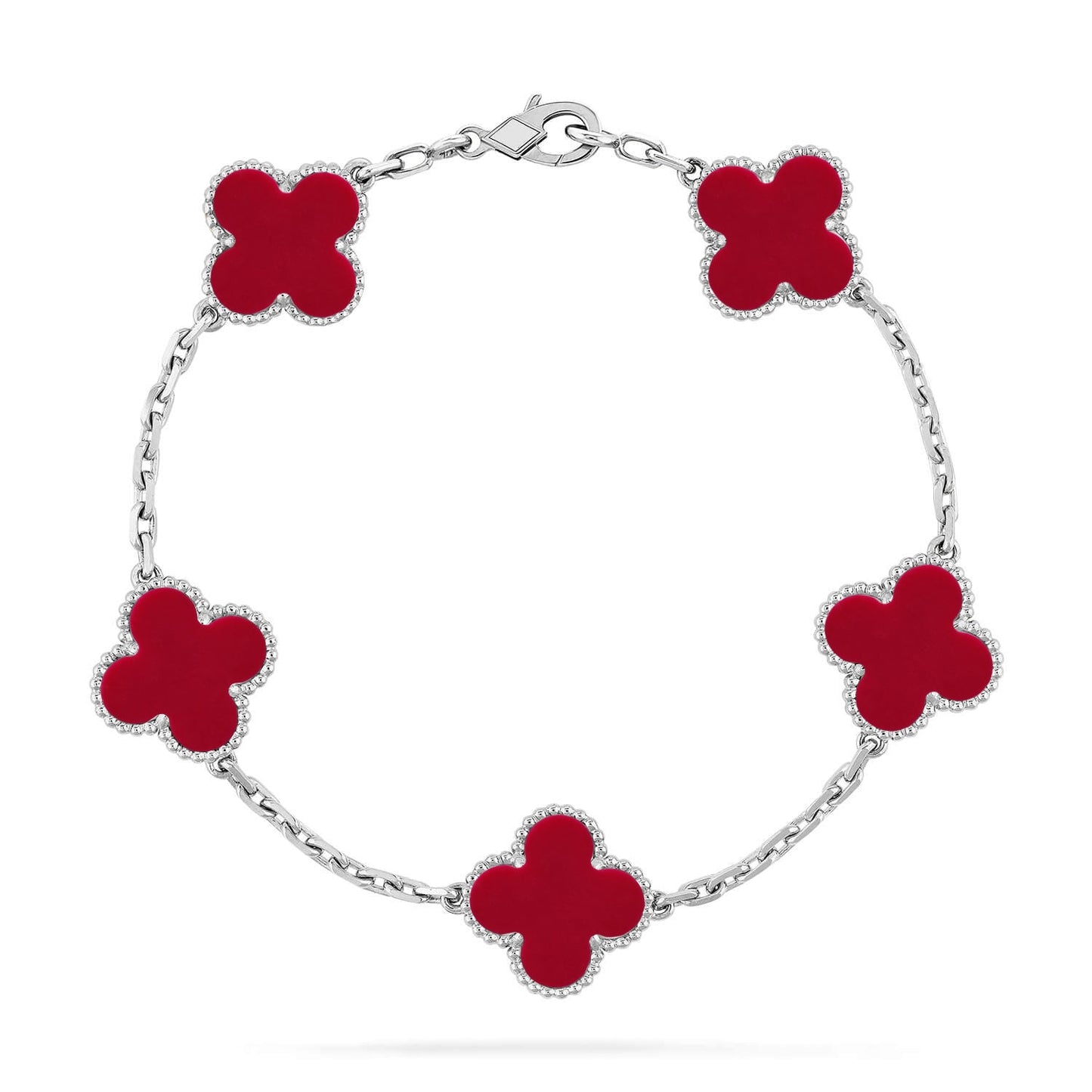 [Polaidi Jewelry] CLOVER 5 MOTIF RED CARNELIAN BRACELET COLLECTION