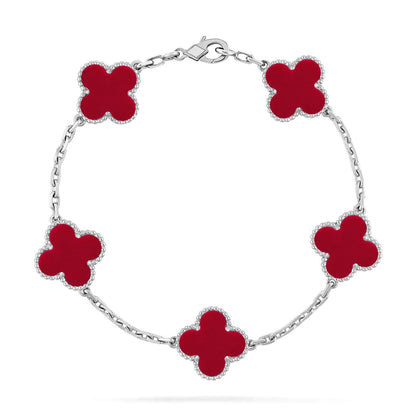[Polaidi Jewelry] CLOVER 5 MOTIF RED CARNELIAN BRACELET COLLECTION