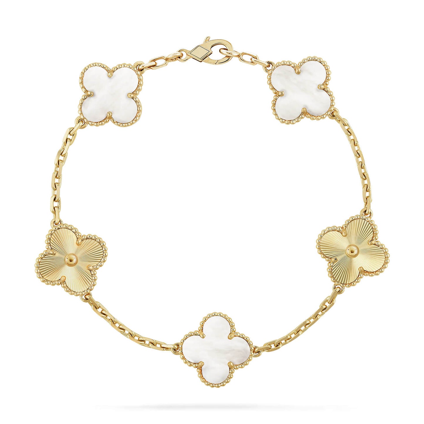 [Polaidi Jewelry]CLOVER WHITE PEARL MOP 5 MOTIF BRACELET COLLECTION