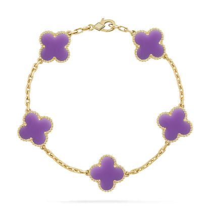 [Polaidi Jewelry]CLOVER 5 MOTIF LIGHT PURPLE BRACELET COLLECTION