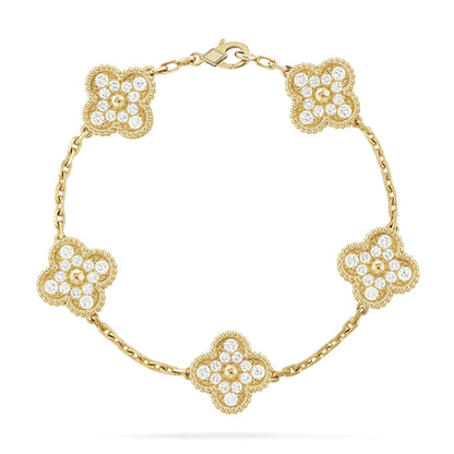 [Polaidi Jewelry] CLOVER 5 MOTIF FULL DIAMOND BRACELET COLLECTION