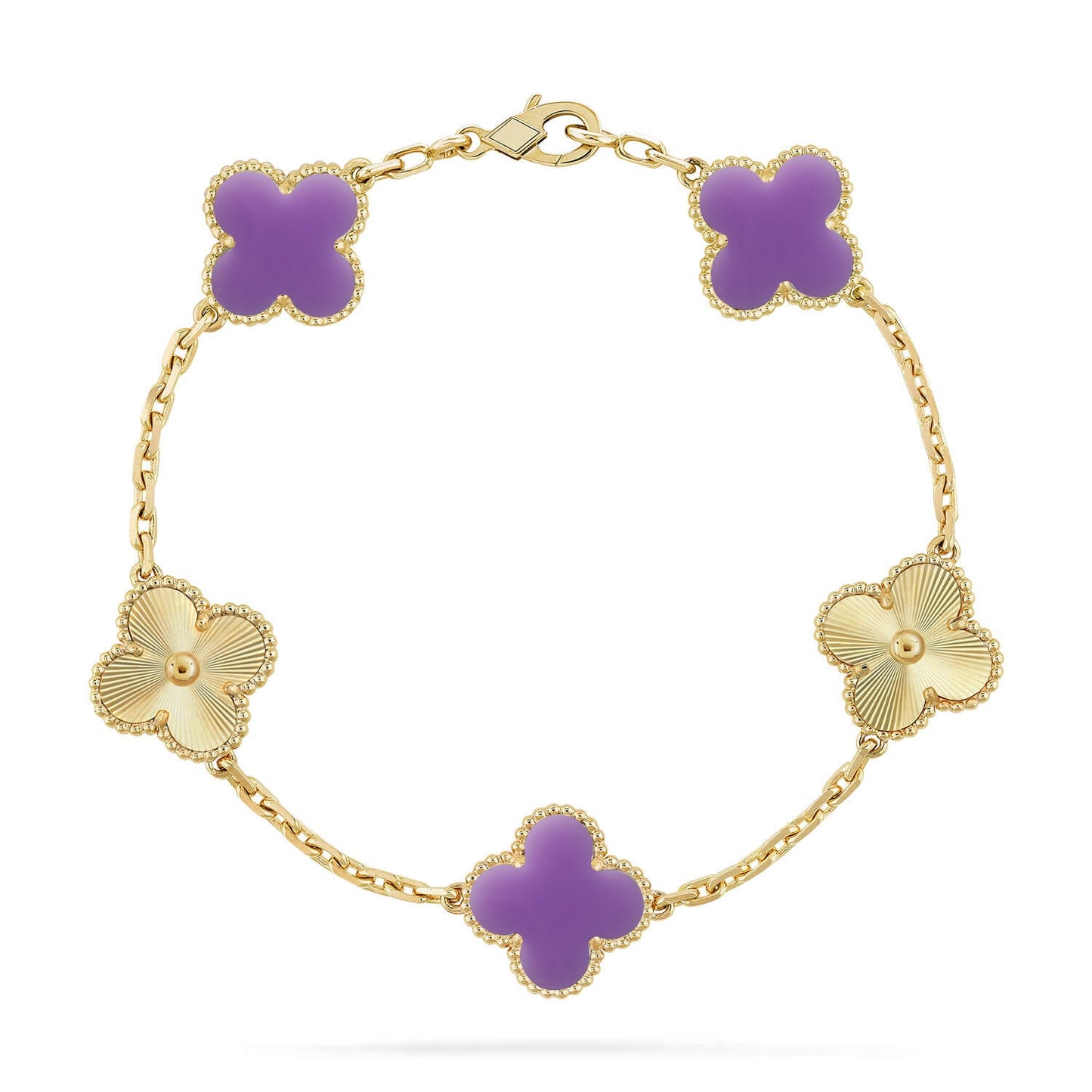 [Polaidi Jewelry]CLOVER 5 MOTIF LIGHT PURPLE BRACELET COLLECTION