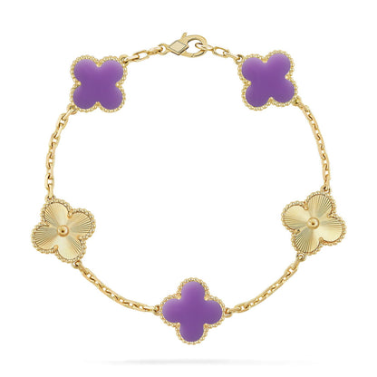 [Polaidi Jewelry]CLOVER 5 MOTIF LIGHT PURPLE BRACELET COLLECTION