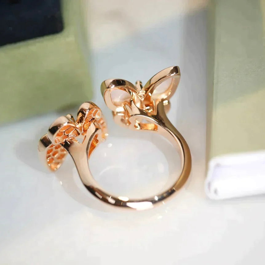 [Polaidi Jewelry]TWIN BUTTERFLY DIAMOND MOP RING