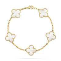 [Polaidi Jewelry ]CLOVER  5 MOTIF WHITE MOP BRACELET