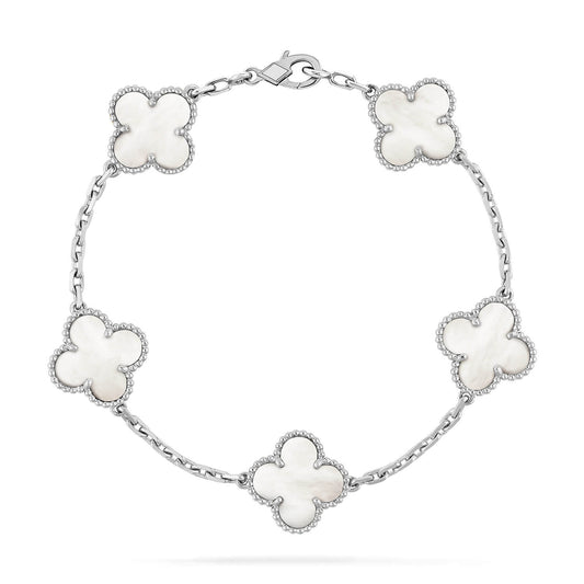 [：Polaidi Jewelry]CLOVER SILVER MOP 5 MOTIF BRACELET