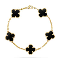 [Polaidi Jewelry ]CLOVER  5 MOTIFS BLACK ONYX BRACELET