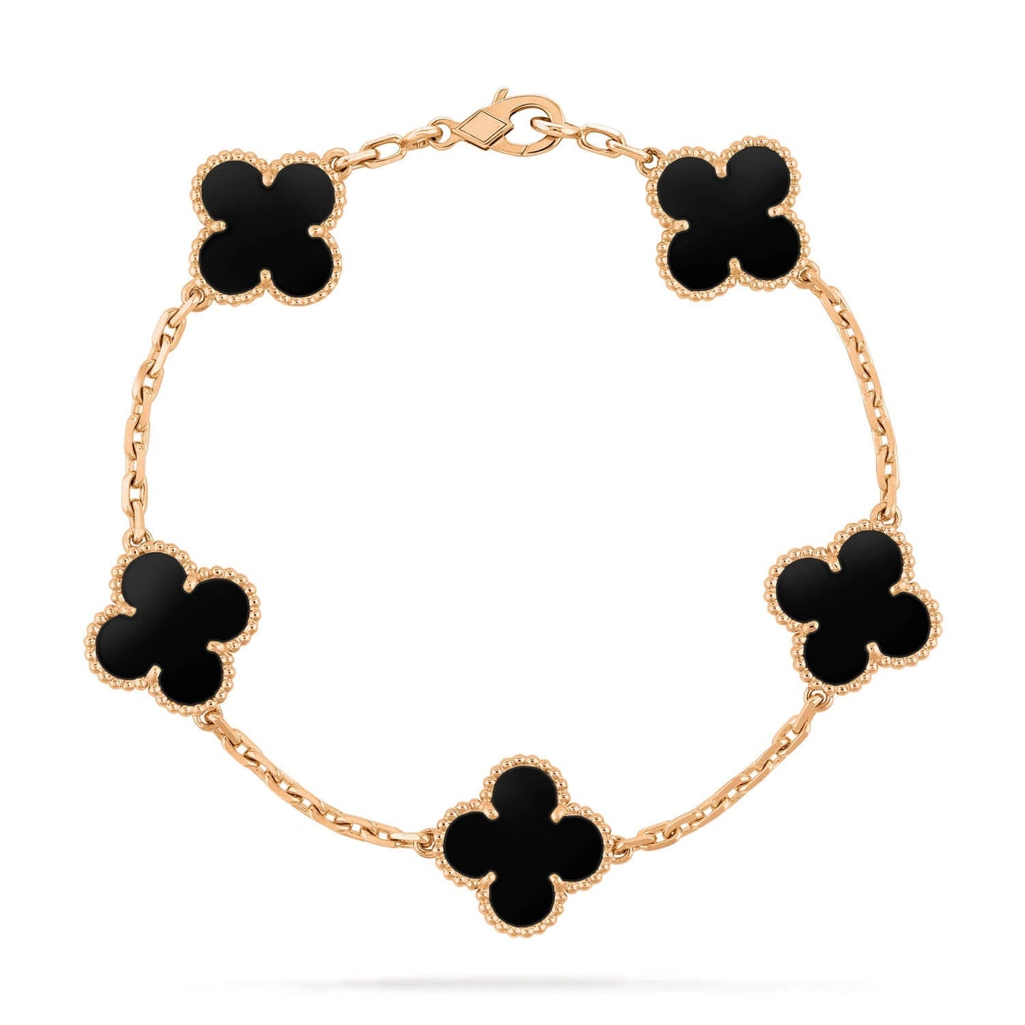 [：Polaidi Jewelry]CLOVER  5 MOTIFS BLACK ONYX BRACELET