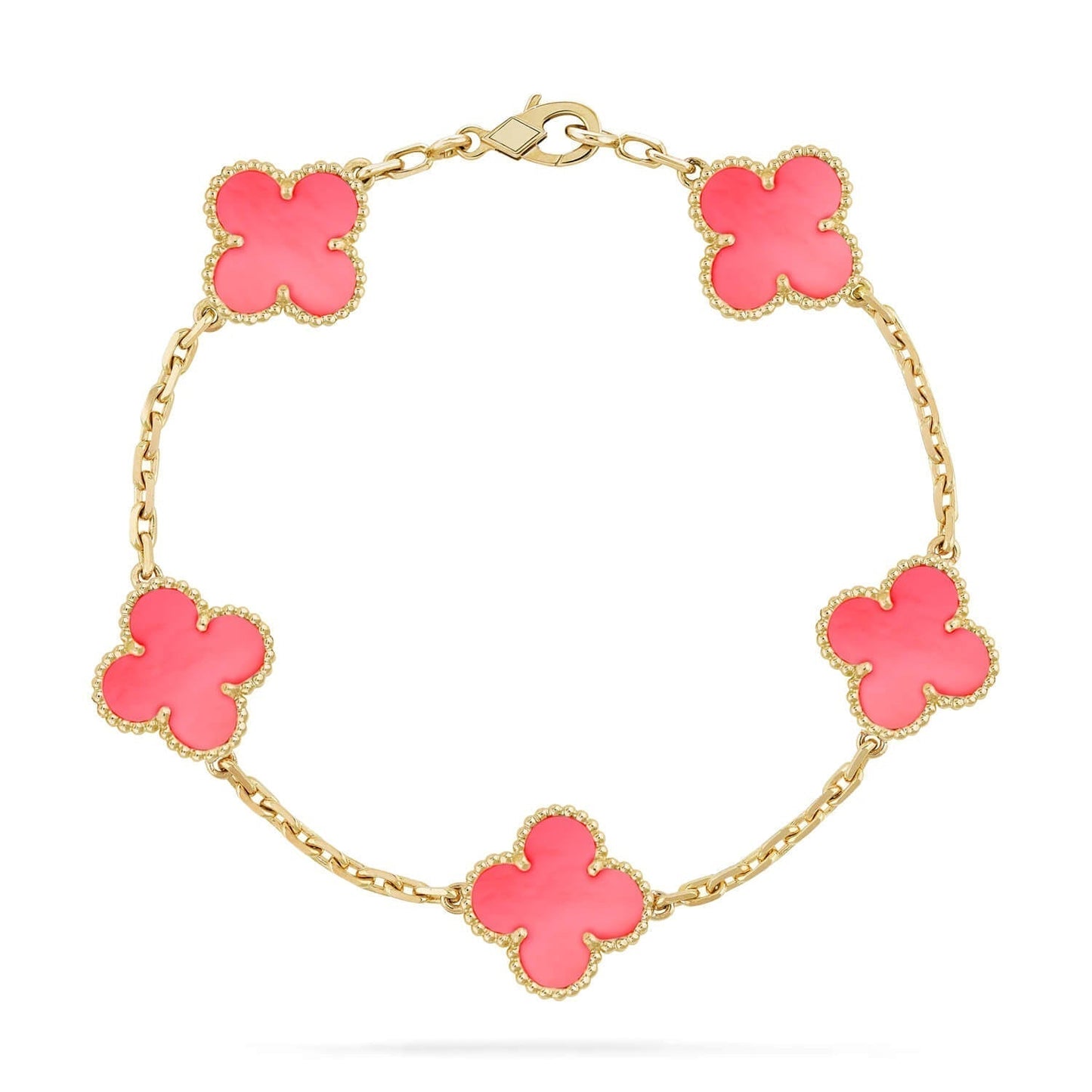 [：Polaidi Jewelry]CLOVER 5 PINK MOP BRACELET