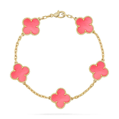[：Polaidi Jewelry]CLOVER 5 PINK MOP BRACELET
