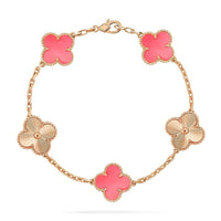 [Polaidi Jewelry ]CLOVER BRACELET 5 MOTIF PINK AND PINK GOLD