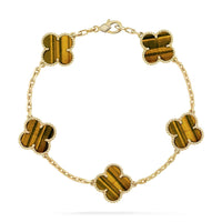 [Polaidi Jewelry ]CLOVER  5 MOTIFS TIGER EYE BRACELET