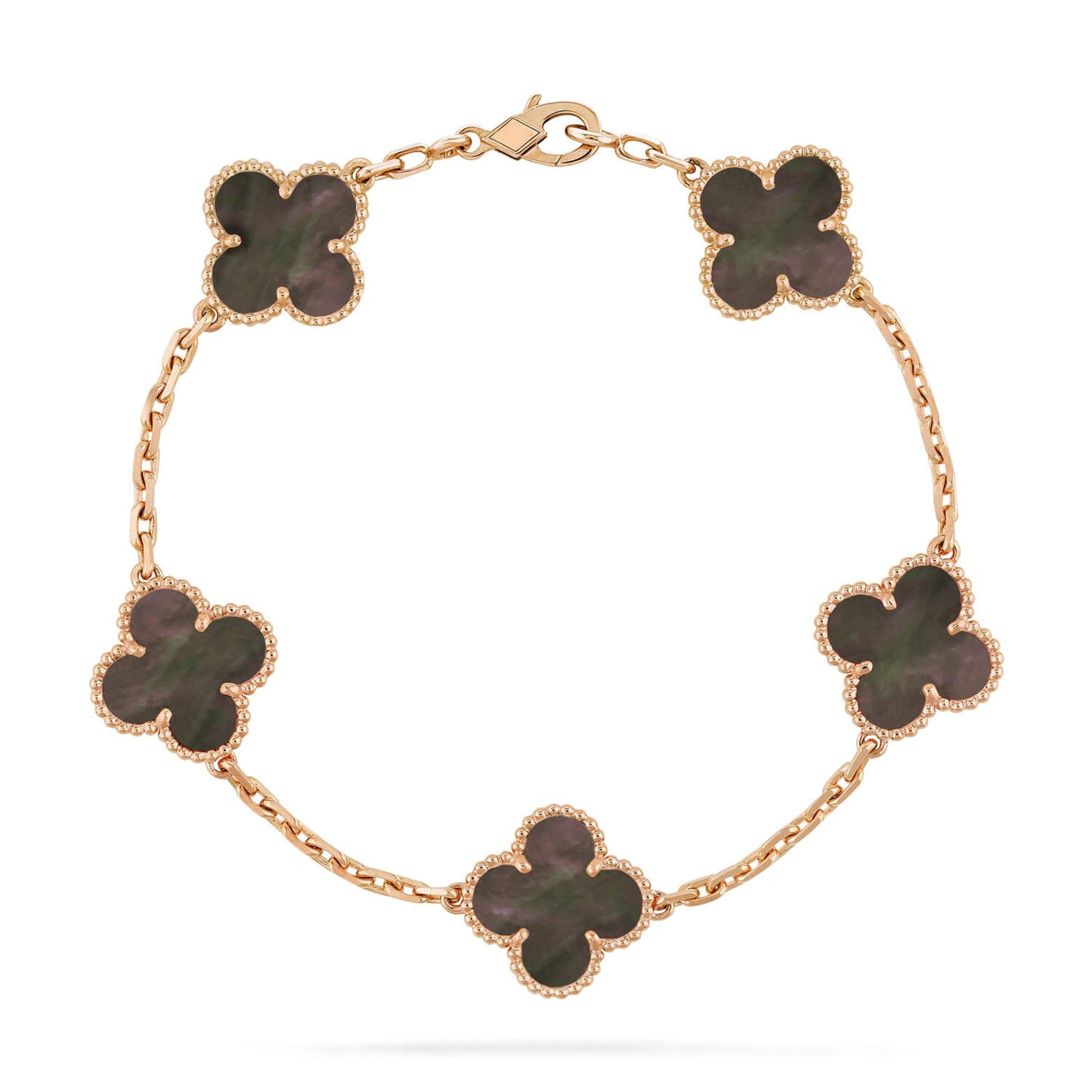 [：Polaidi Jewelry]クローバー 5モチーフ グレーマザーオブパールブレスレット