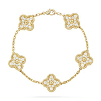 [Polaidi Jewelry ]CLOVER 5 MOTIFS  FULL DIAMOND BRACELET