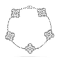 [Polaidi Jewelry ]CLOVER 5 MOTIFS  DIAMOND BRACELET SILVER