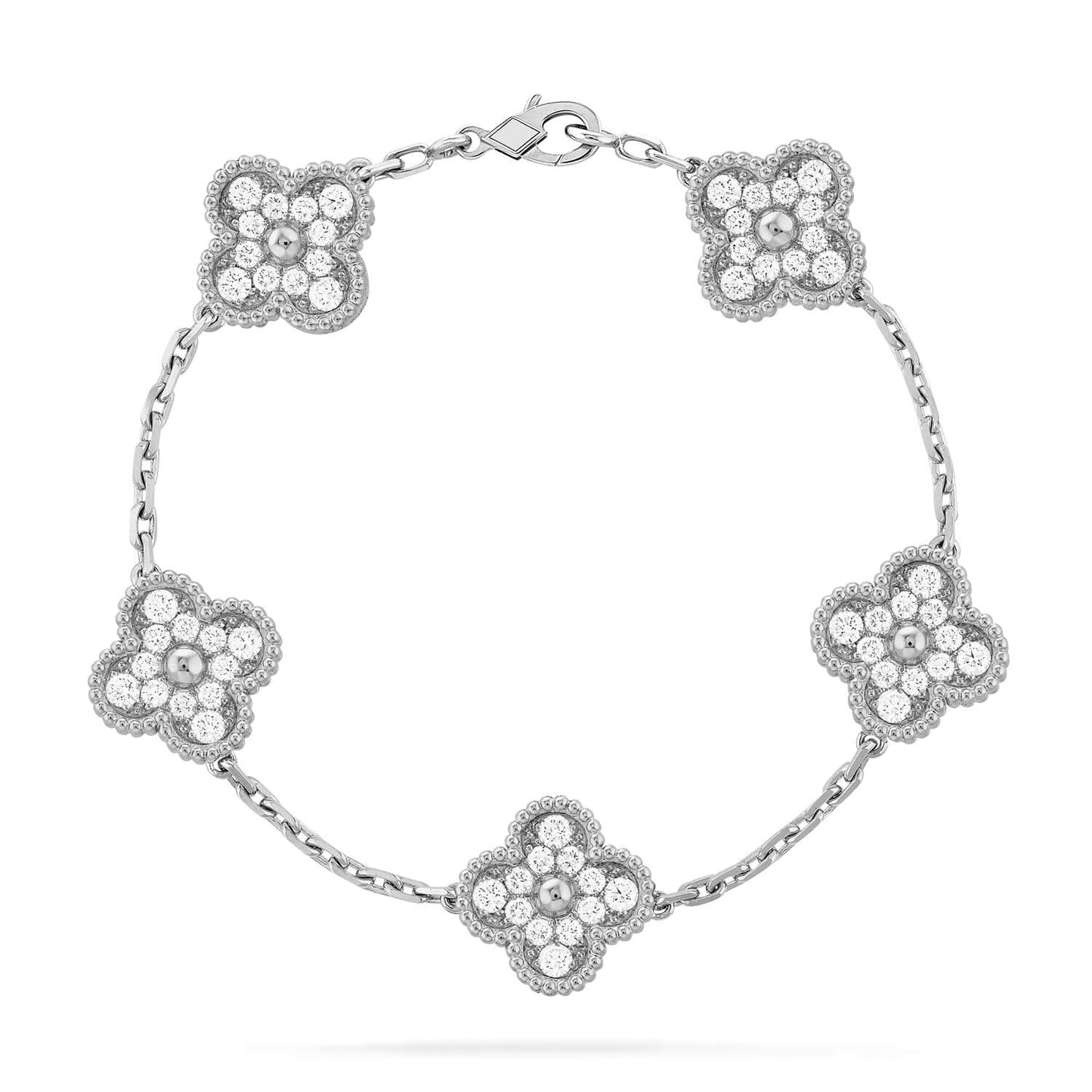 [：Polaidi Jewelry]CLOVER 5 MOTIFS  DIAMOND BRACELET SILVER