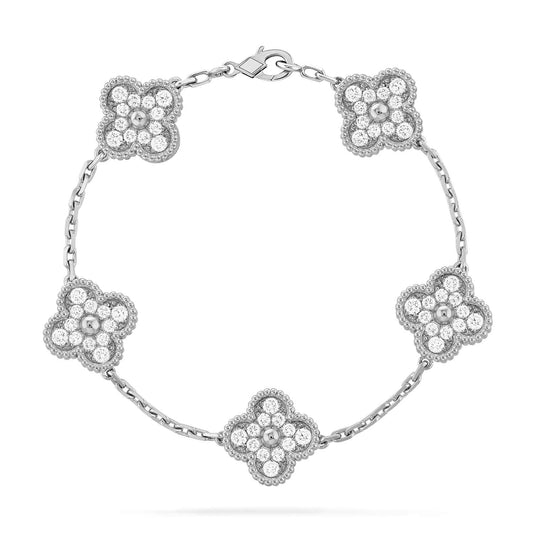 [：Polaidi Jewelry]CLOVER 5 MOTIFS  DIAMOND BRACELET SILVER
