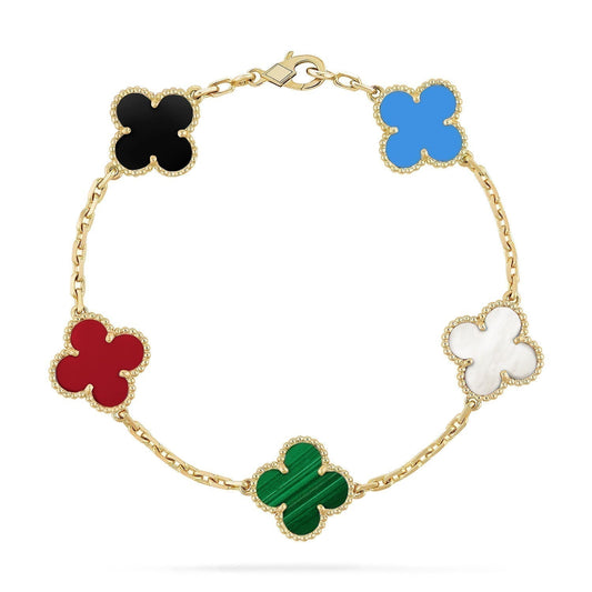 [Polaidi Jewelry]CLOVER 5 MOTIFS MULTICOLOR BRACELET