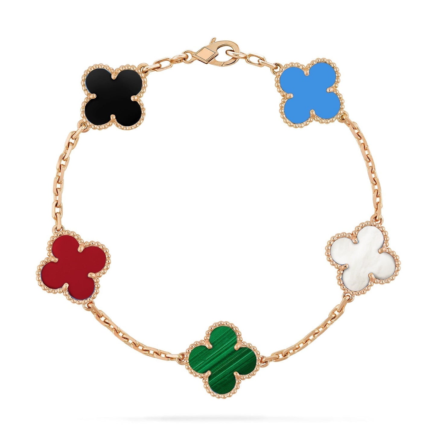 [：Polaidi Jewelry]CLOVER 5 MOTIFS MULTICOLOR  BRACELET