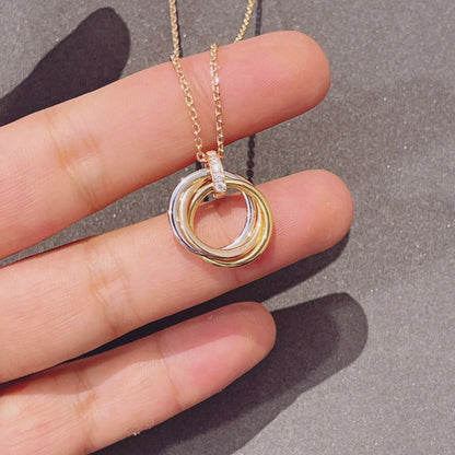 [Polaidi Jewelry]TRINITY NECKLACE GOLD  DIAMONDS