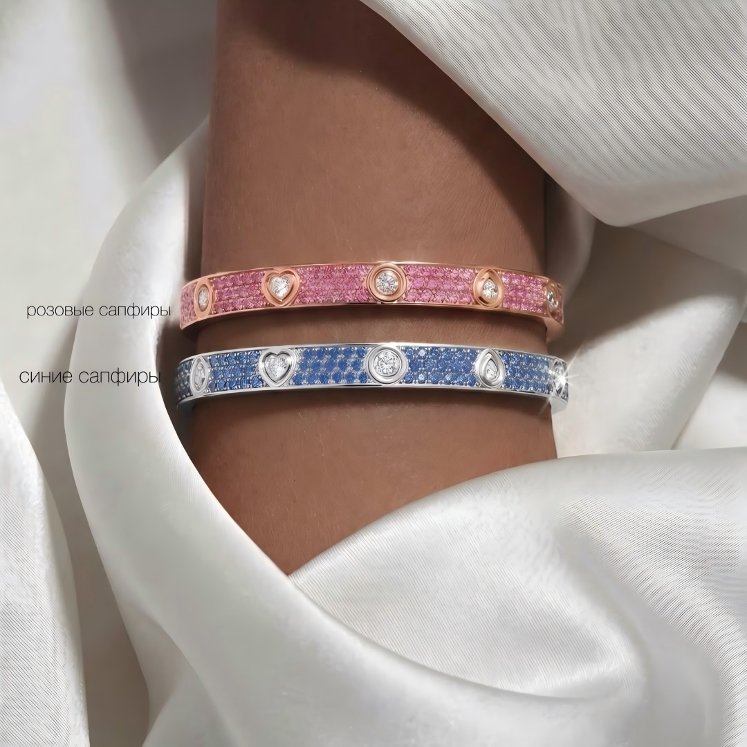 [Polaidi Jewelry]2026 PAVE GEMSTONE LOVE BRACELET 6.1MM 10 DIAMONDS