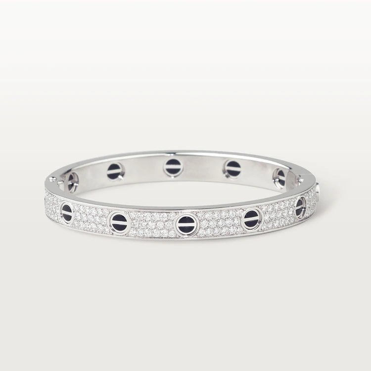 [Polaidi Jewelry]LOVE BRACELET 6.1MM DIAMOND-PAVED CERAMIC