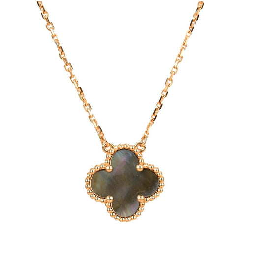 [Polaidi Jewelry]CLOVER 15MM  GRAY MOTHER OF PEARL NECKLACE