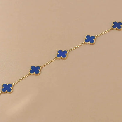 [Polaidi Jewelry] CLOVER 5 MOTIF BLUE AGATE BRACELET COLLECTION