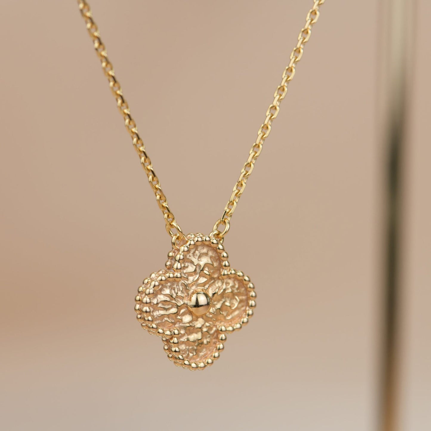 [Polaidi Jewelry]CLOVER 15MM  BRONZING NECKLACE