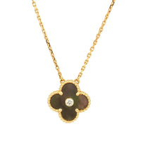 [Polaidi Jewelry ]CLOVER 15MM DIAMOND AND MOTHER-OF-GREY NECKLACE