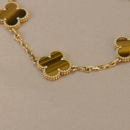 [Polaidi Jewelry] CLOVER 5 MOTIFS TIGER EYE BRACELET COLLECTION