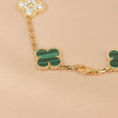[Polaidi Jewelry] CLOVER 5 MOTIF MALACHITE BRACELET COLLECTION
