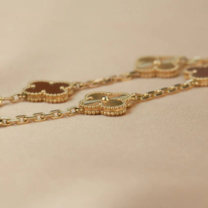[Polaidi Jewelry] CLOVER 5 MOTIF RED CARNELIAN BRACELET COLLECTION