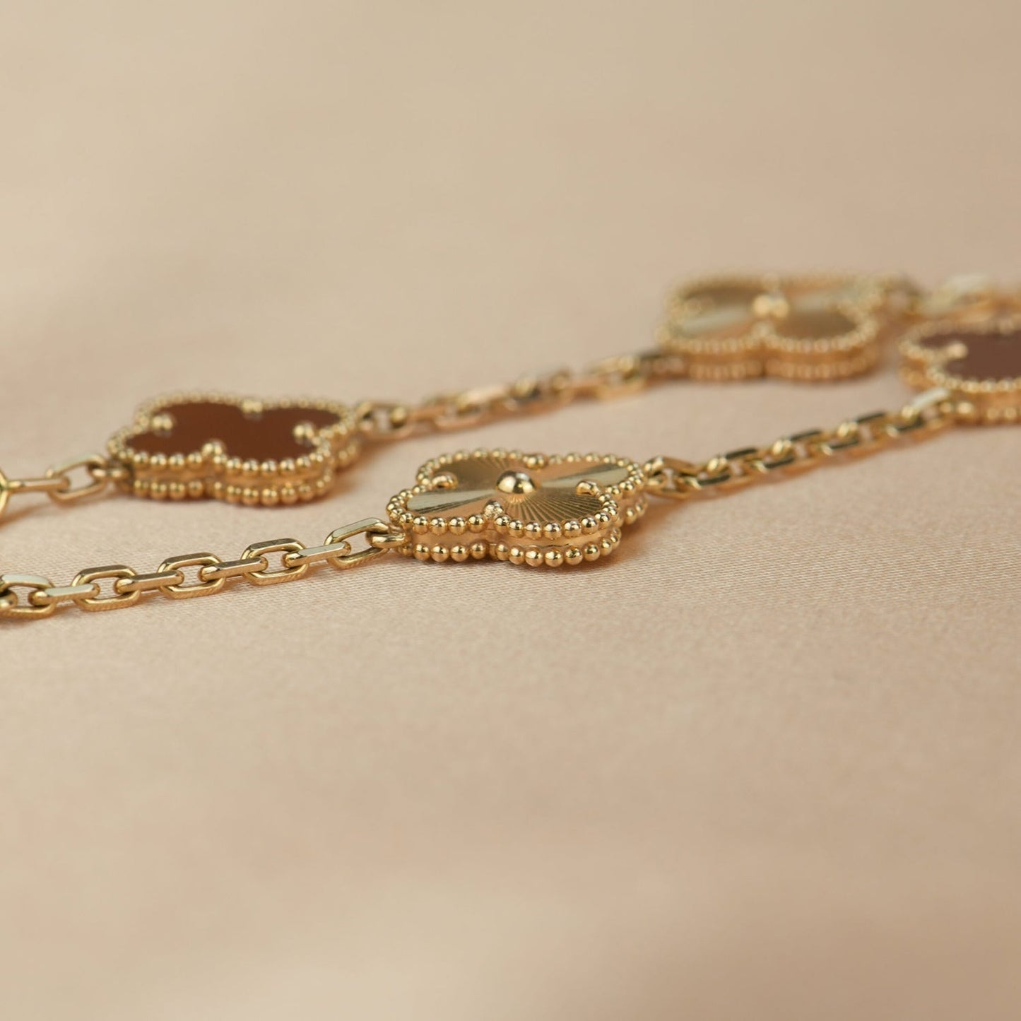 [：Polaidi Jewelry]CLOVER  5 MOTIFS CARNELIAN GOLD BRACELET