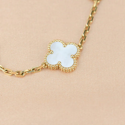[Polaidi Jewelry]CLOVER WHITE PEARL MOP 5 MOTIF BRACELET COLLECTION