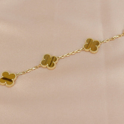 [：Polaidi Jewelry]CLOVER  5 MOTIFS TIGER EYE BRACELET